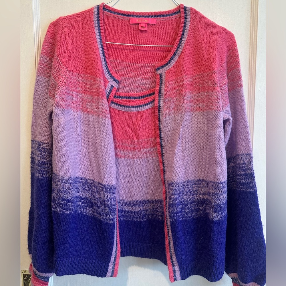 Lilly Pulitzer Vibrant Pink and Purple Cardigan Set